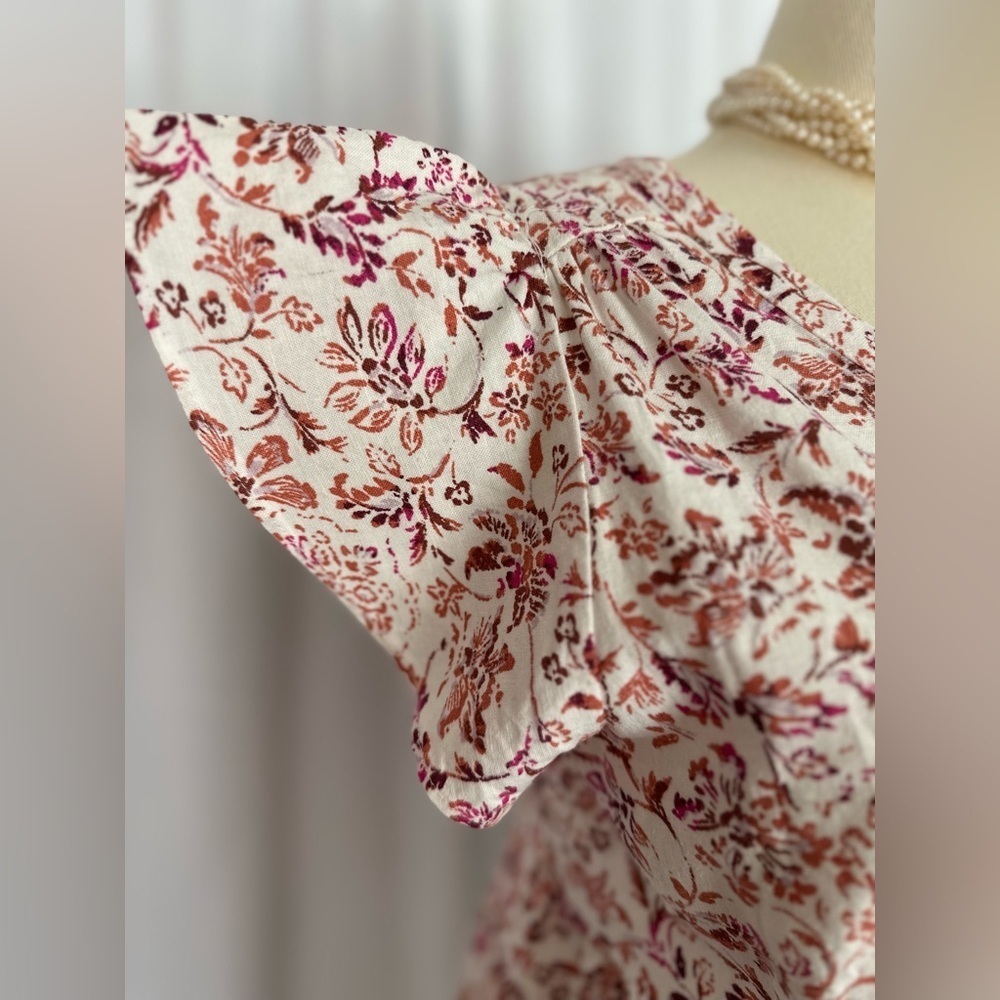 Isabel Maternity by Ingrid & Isabel Red and White Flutter Sleeve Sundress (745) - Picture 7 of 14